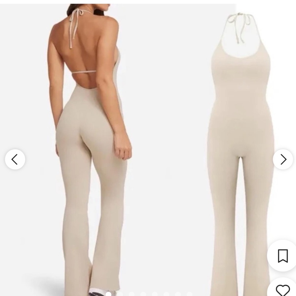 Elegant Cream Halter Jumpsuit